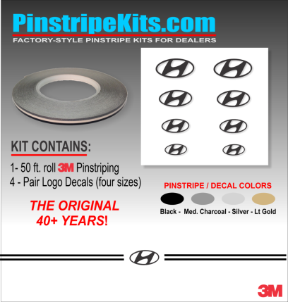 Hyun Elantra Sante Fe Accent Tucson Sonata vinyl pinstripe emblem stripe logo decal graphic