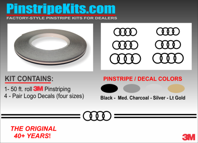 Audi A3, A4, A6, Q3, Q5, Q7pinstripe logo emblem decal kit emblem logo vinyl decal pinstripe graphic sticker stripe