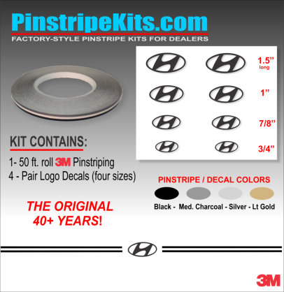 Hyun Elantra Sante Fe Accent Tucson Sonata vinyl pinstripe emblem stripe logo decal graphic
