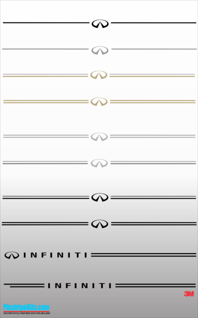 Infiniti vinyl pinstripe emblem stripe logo decal graphic sticker