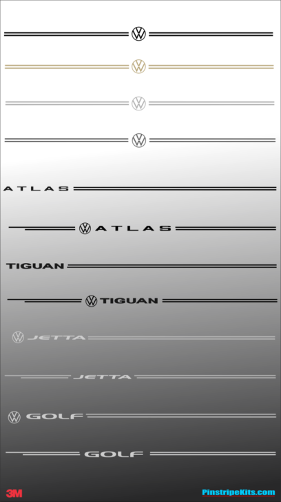 VW Volkswagon Jetta Passat Beetle vinyl pinstripe emblem stripe logo decal graphic