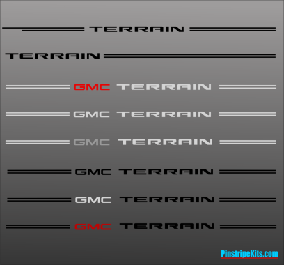 GMC Sierra Acadia terrain yukon envoy canyon denali vinyl pinstripe emblem stripe logo decal graphic