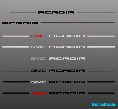 GMC Sierra Acadia terrain yukon envoy canyon denali vinyl pinstripe emblem stripe logo decal graphic
