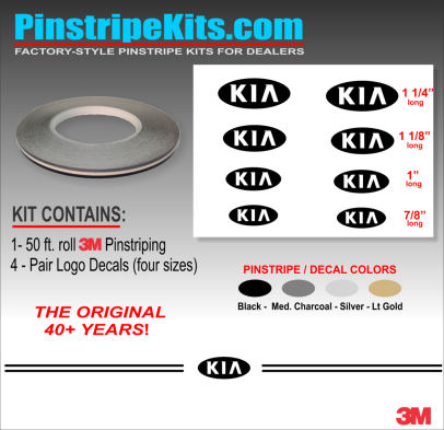 Kia Sportage Sorento Rio Optima Soul Sedona  vinyl pinstripe emblem stripe logo decal graphic