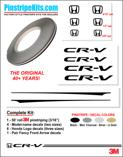 Honda Pilot Accord Civic CRV CR-V Odyssey Pilot Ridgeline Fit HRV HR-V Crosstour vinyl pinstripe emblem logo decal graphic stripe sticker kit