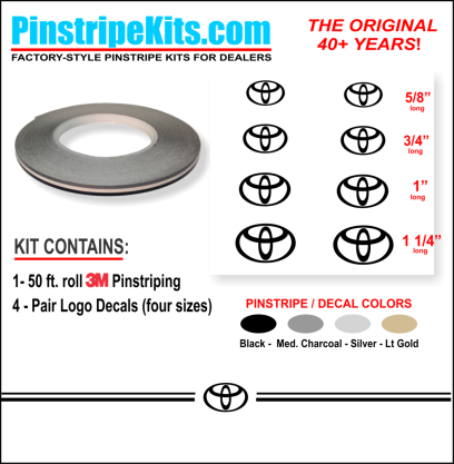 Toyota Camry Corolla Rav4 Tundra Tacoma 4Runnner Highlander vinyl pinstripe emblem stripe logo decal graphic