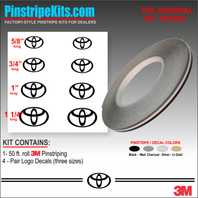 Toyota Camry Corolla Rav4 Tundra Tacoma 4Runnner Highlander vinyl pinstripe emblem stripe logo decal graphic