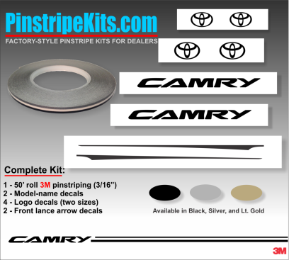 Toyota Camry Corolla Rav4 Tundra Tacoma 4Runnner Highlander vinyl pinstripe emblem stripe logo decal graphic