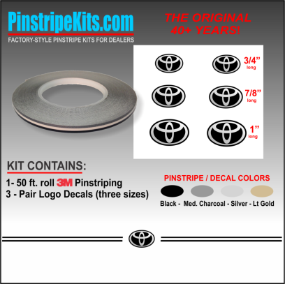 Toyota Camry Corolla Rav4 Tundra Tacoma 4Runnner Highlander vinyl pinstripe emblem stripe logo decal graphic