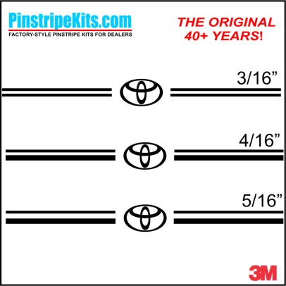 Toyota Camry Corolla Rav4 Tundra Tacoma 4Runnner Highlander vinyl pinstripe emblem stripe logo decal graphic