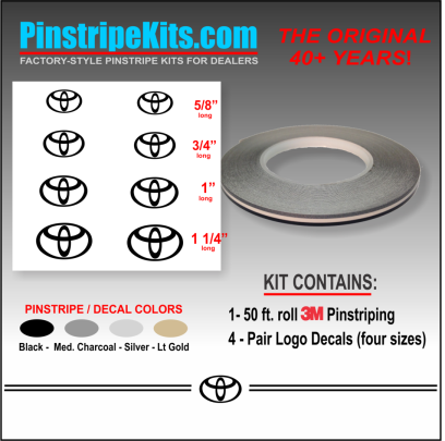Toyota Camry Corolla Rav4 Tundra Tacoma 4Runnner Highlander vinyl pinstripe emblem stripe logo decal graphic