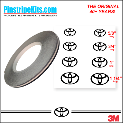 Toyota Camry Corolla Rav4 Tundra Tacoma 4Runnner Highlander vinyl pinstripe emblem stripe logo decal graphic