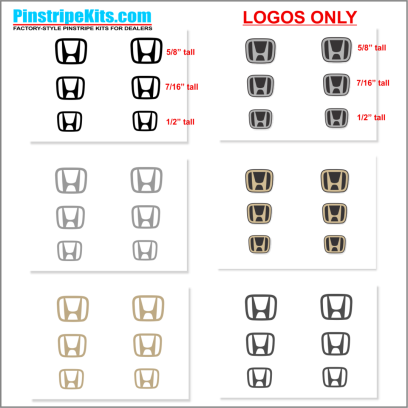 Honda Pilot Accord Civic CRV CR-V Odyssey Pilot Ridgeline Fit HRV HR-V Crosstour vinyl pinstripe emblem logo decal graphic stripe sticker kit