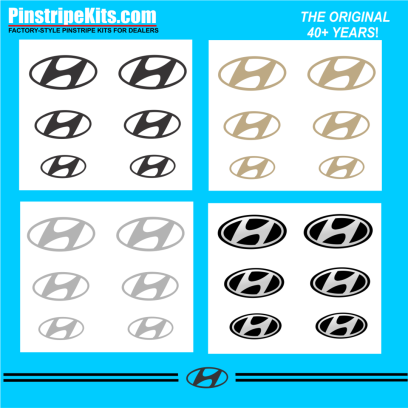 Hyun Elantra Sante Fe Accent Tucson Sonata vinyl pinstripe emblem stripe logo decal graphic