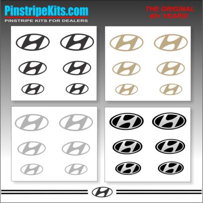 Hyun Elantra Sante Fe Accent Tucson Sonata vinyl pinstripe emblem stripe logo decal graphic
