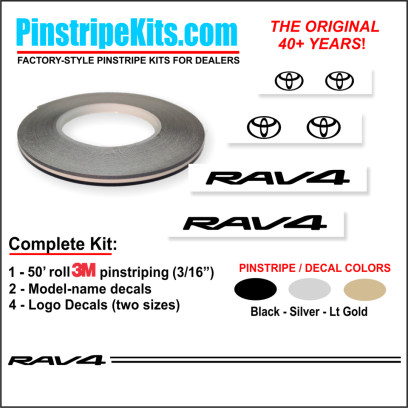 Toyota Camry Corolla Rav4 Tundra Tacoma 4Runnner Highlander vinyl pinstripe emblem stripe logo decal graphic
