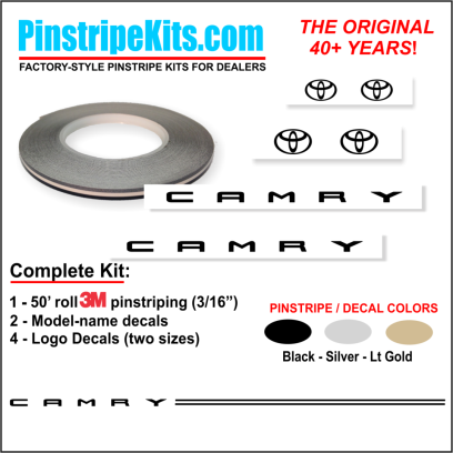 Toyota Camry Corolla Rav4 Tundra Tacoma 4Runnner Highlander vinyl pinstripe emblem stripe logo decal graphic