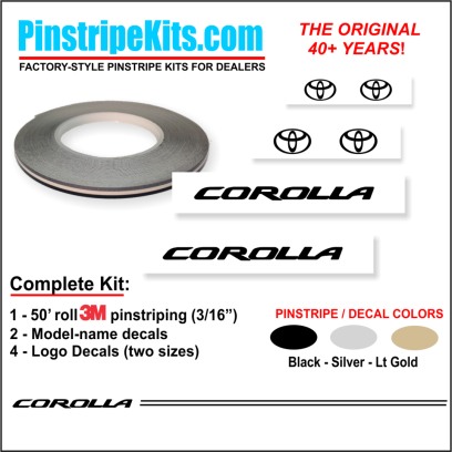 Toyota Camry Corolla Rav4 Tundra Tacoma 4Runnner Highlander vinyl pinstripe emblem stripe logo decal graphic