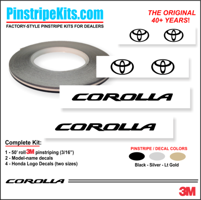 Toyota Camry Corolla Rav4 Tundra Tacoma 4Runnner Highlander vinyl pinstripe emblem stripe logo decal graphic