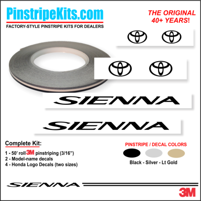Toyota Camry Corolla Rav4 Tundra Tacoma 4Runnner Highlander vinyl pinstripe emblem stripe logo decal graphic