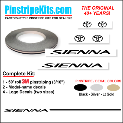 Toyota Camry Corolla Rav4 Tundra Tacoma 4Runnner Highlander vinyl pinstripe emblem stripe logo decal graphic