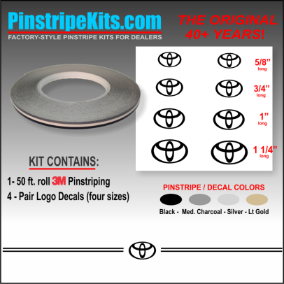 Toyota Camry Corolla Rav4 Tundra Tacoma 4Runnner Highlander vinyl pinstripe emblem stripe logo decal graphic