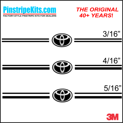Toyota Camry Corolla Rav4 Tundra Tacoma 4Runnner Highlander vinyl pinstripe emblem stripe logo decal graphic