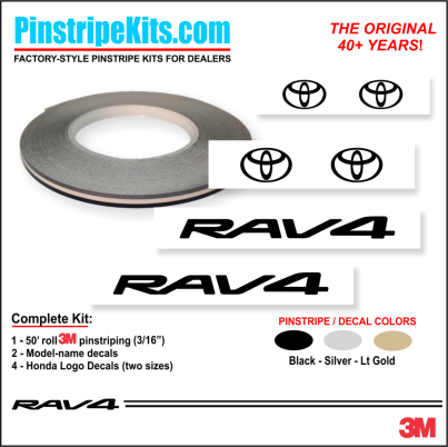 Toyota Camry Corolla Rav4 Tundra Tacoma 4Runnner Highlander vinyl pinstripe emblem stripe logo decal graphic