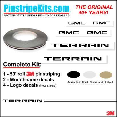 GMC Terrain Sierra acadia terrain yukon envoy vinyl pinstripe emblem stripe logo decal graphic