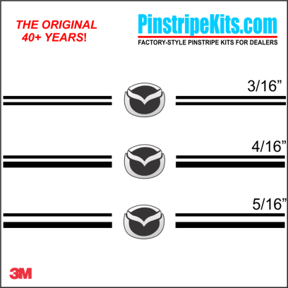 Mazda CX-9, Mazda CX-5, Mazda CX-3, Mazda6 Mazda3 Mazda2 Mazda5 vinyl pinstripe emblem stripe logo decal graphic