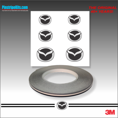 Mazda CX-9, Mazda CX-5, Mazda CX-3, Mazda6 Mazda3 Mazda2 Mazda5 vinyl pinstripe emblem stripe logo decal graphic