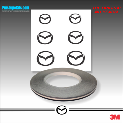 Mazda CX-9, Mazda CX-5, Mazda CX-3, Mazda6 Mazda3 Mazda2 Mazda5 vinyl pinstripe emblem stripe logo decal graphic