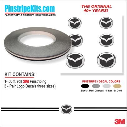 Mazda CX-9, Mazda CX-5, Mazda CX-3, Mazda6 Mazda3 Mazda2 Mazda5 vinyl pinstripe emblem stripe logo decal graphic