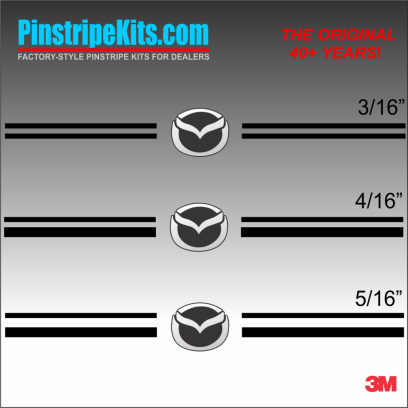 Mazda CX-9, Mazda CX-5, Mazda CX-3, Mazda6 Mazda3 Mazda2 Mazda5 vinyl pinstripe emblem stripe logo decal graphic