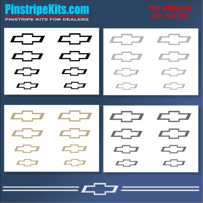 Chevrolet  Chev Chevy bowtie Silverado Impala Malibu Cruze traverse tahoe suburban equinox colorado bowtie chevrolet decal vinyl pinstripe emblem stripe logo decal graphic graphics decals stickers