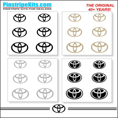 Toyota Camry Corolla Rav4 Tundra Tacoma 4Runnner Highlander vinyl pinstripe emblem stripe logo decal graphic