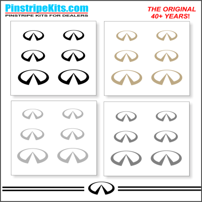 Infiniti emblem logo vinyl decal pinstripe graphic sticker stripe