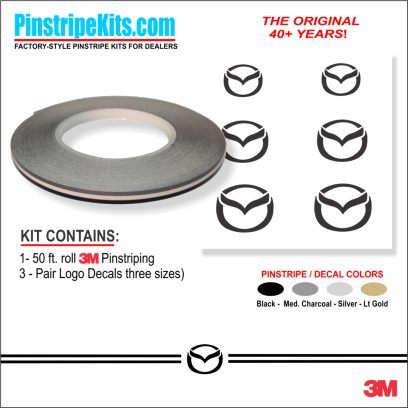 Mazda CX-9, Mazda CX-5, Mazda CX-3, Mazda6 Mazda3 Mazda2 Mazda5 vinyl pinstripe emblem stripe logo decal graphic