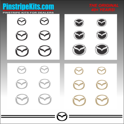 Mazda CX-9, Mazda CX-5, Mazda CX-3, Mazda6 Mazda3 Mazda2 Mazda5 vinyl pinstripe emblem stripe logo decal graphic