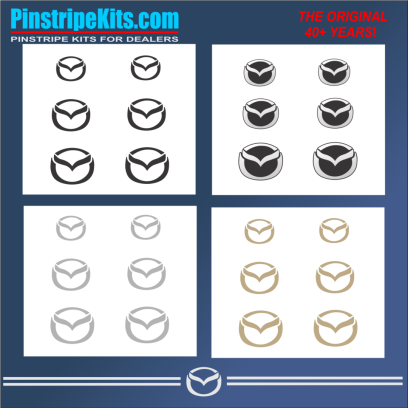 Mazda CX-9, Mazda CX-5, Mazda CX-3, Mazda6 Mazda3 Mazda2 Mazda5 vinyl pinstripe emblem stripe logo decal graphic