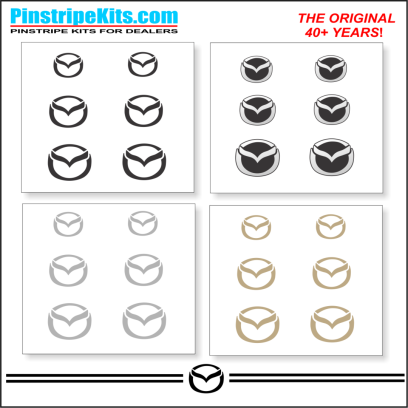 Mazda CX-9, Mazda CX-5, Mazda CX-3, Mazda6 Mazda3 Mazda2 Mazda5 vinyl pinstripe emblem stripe logo decal graphic