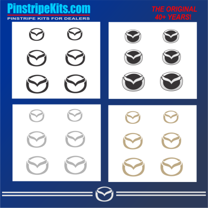 Mazda CX-9, Mazda CX-5, Mazda CX-3, Mazda6 Mazda3 Mazda2 Mazda5 vinyl pinstripe emblem stripe logo decal graphic