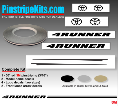 Toyota Camry Corolla Rav4 Tundra Tacoma 4Runnner Highlander vinyl pinstripe emblem stripe logo decal graphic