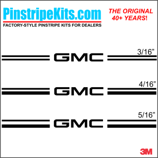 GMC vinyl logo decal emblem 3M pinstripe stripe kit