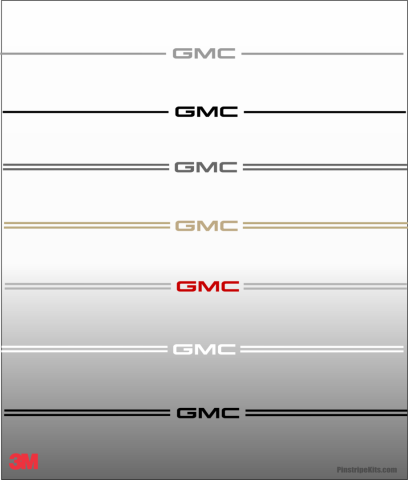 GMC vinyl logo decal emblem 3M pinstripe stripe kit