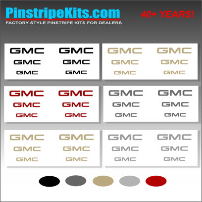GMC vinyl logo decal emblem 3M pinstripe stripe kit