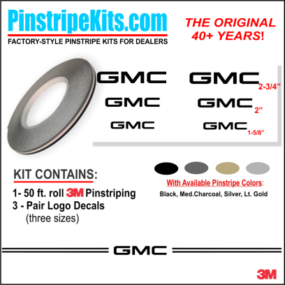 GMC vinyl logo decal emblem 3M pinstripe stripe kit