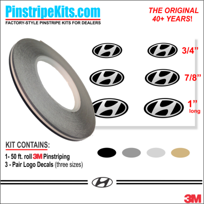 Hyundai Vinyl Logo Emblem Decal Stripe Pinstripe Kit