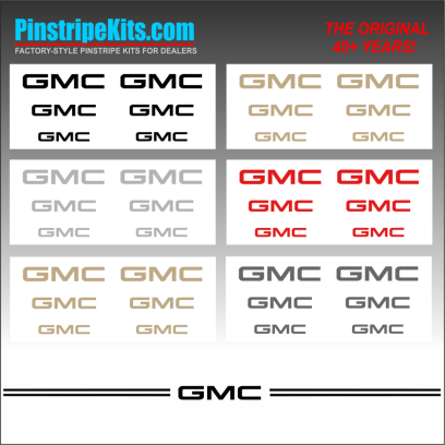 GMC vinyl logo decal emblem 3M pinstripe stripe kit