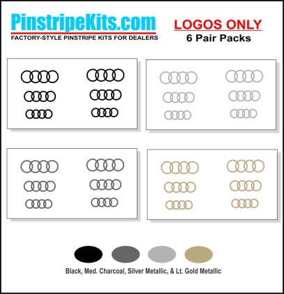 Audi A3, A4, A6, Q3, Q5, Q7pinstripe logo emblem decal kit emblem logo vinyl decal pinstripe graphic sticker stripe